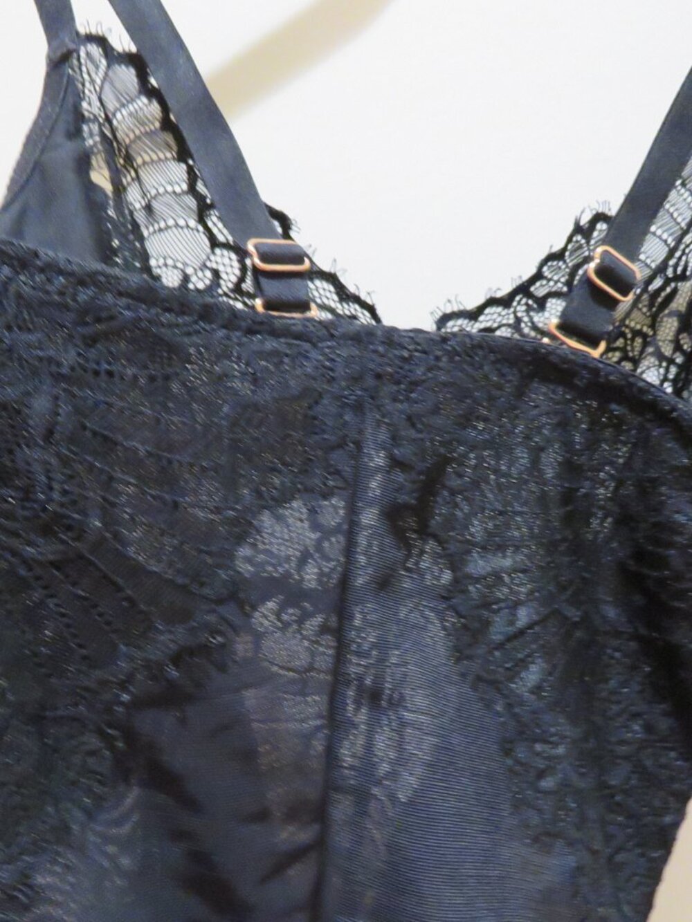 PINSY Smoothing Lace Shapesuit Bodysuit in Black Small Whimsigoth Stretch - Picture 11 of 13